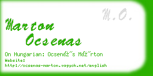 marton ocsenas business card